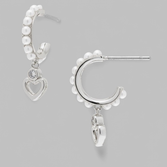 kate spade Jewelry - Kate Spade Pearl Huggie Hoops NWT